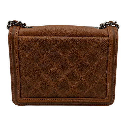 Chanel Dallas Boy Brick Crossbody Bag Brown in Caviar Leather, Ruthenium hardware_2