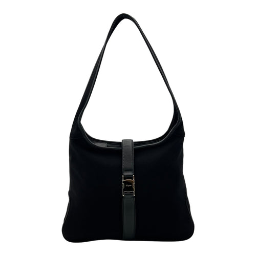 Salvatore Ferragamo Others Shoulder Bag Black in Canvas, Silver hardware_1