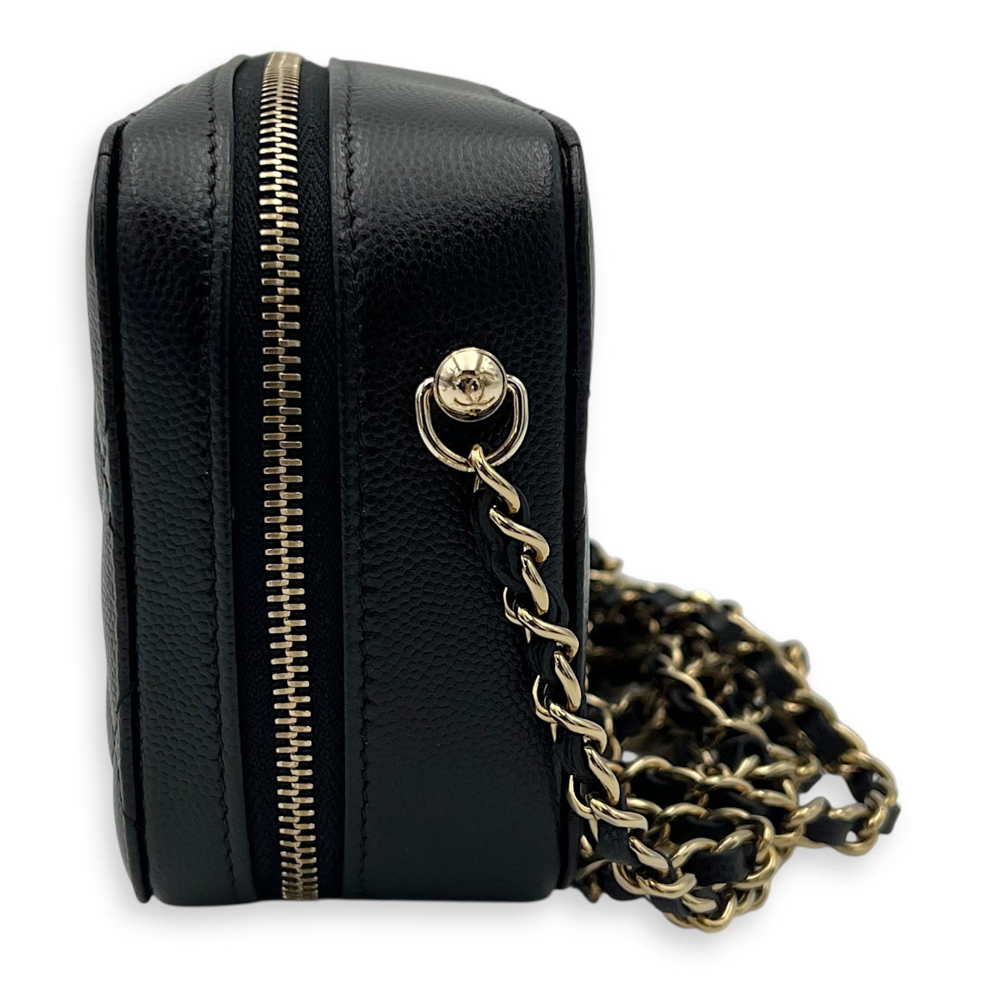 Chanel Vanity Crossbody Bag Black in Caviar Leather, Gold hardware_3