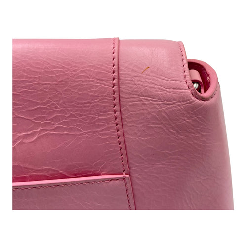 Balenciaga Downtown Shoulder Bag Pink in Calfskin, Silver hardware_9