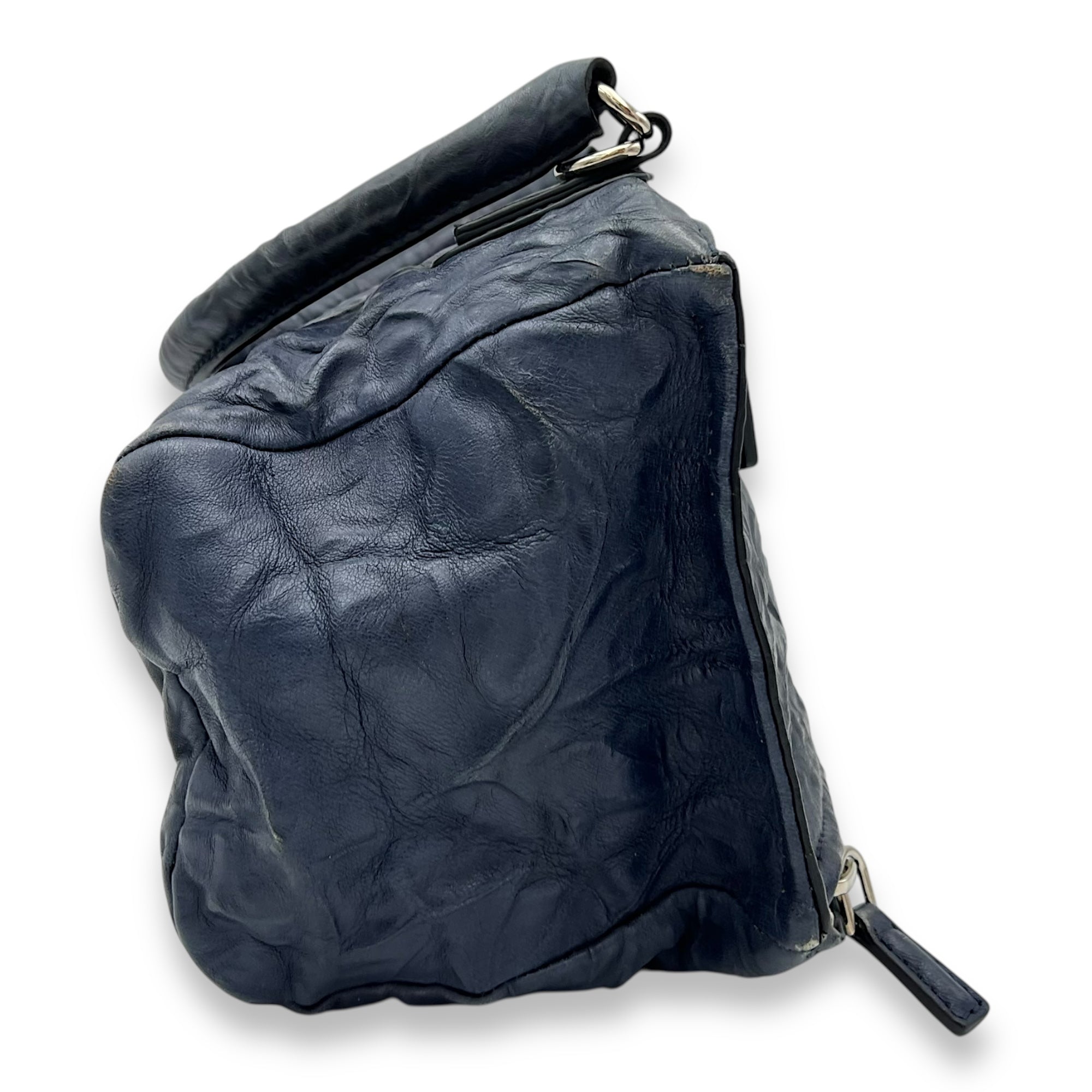 Givenchy Pandora Crossbody Bag Blue in Goat Leather, Silver hardware_3