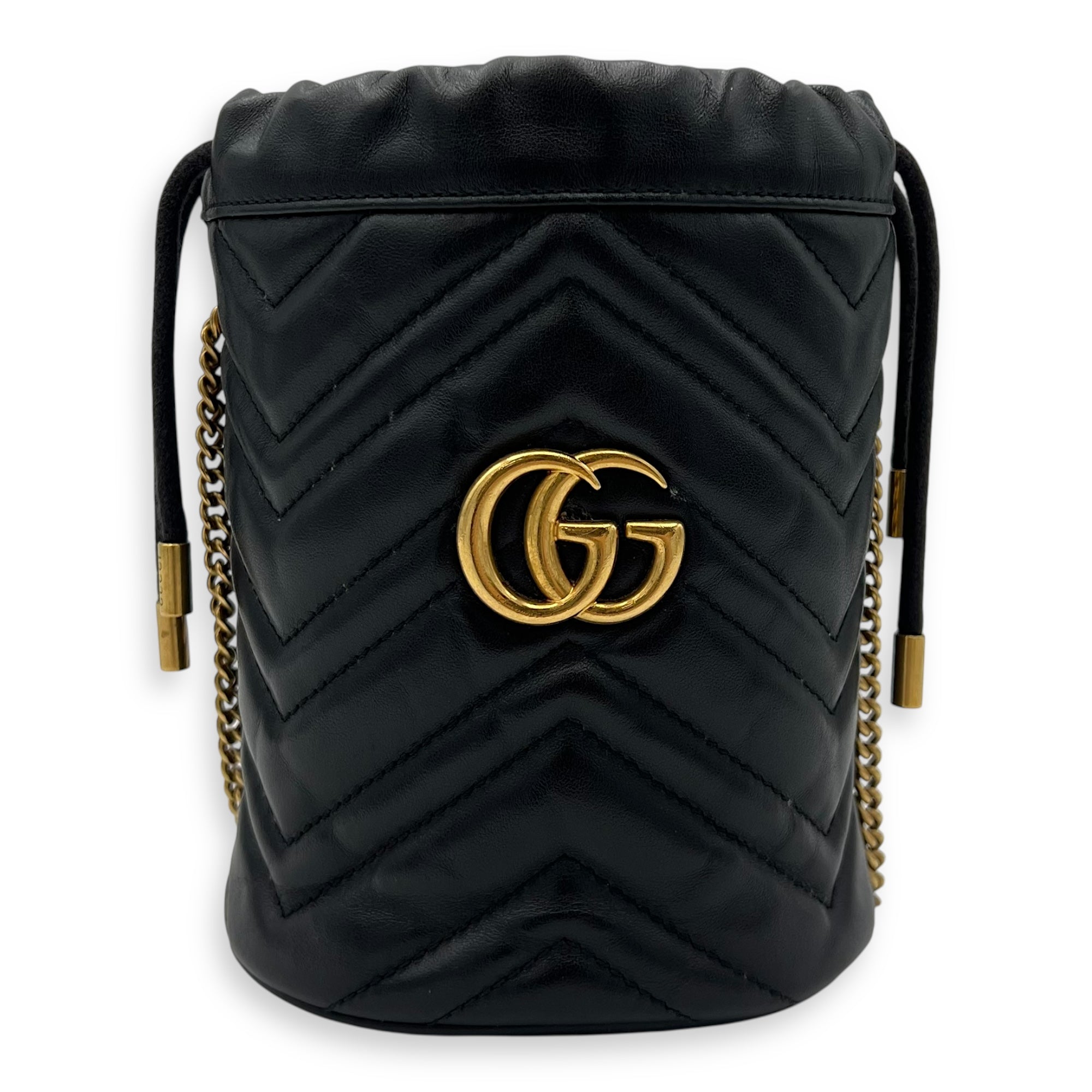 Gucci GG Bucket Bag Black in Calfskin, Gold hardware_1