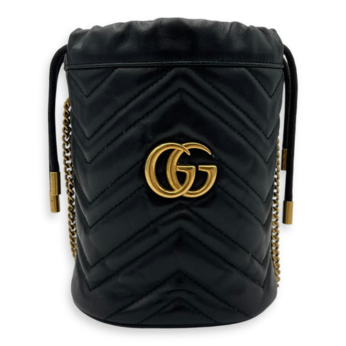 Gucci GG Bucket Bag Black in Calfskin, Gold hardware_1