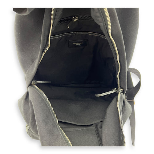 Saint Laurent Logo Backpack Black in Canvas, Silver hardware_6