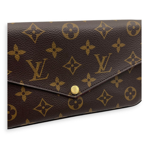 Louis Vuitton Felicie Wallet On Chain Brown in Monogram Coated Canvas, Gold hardware_7