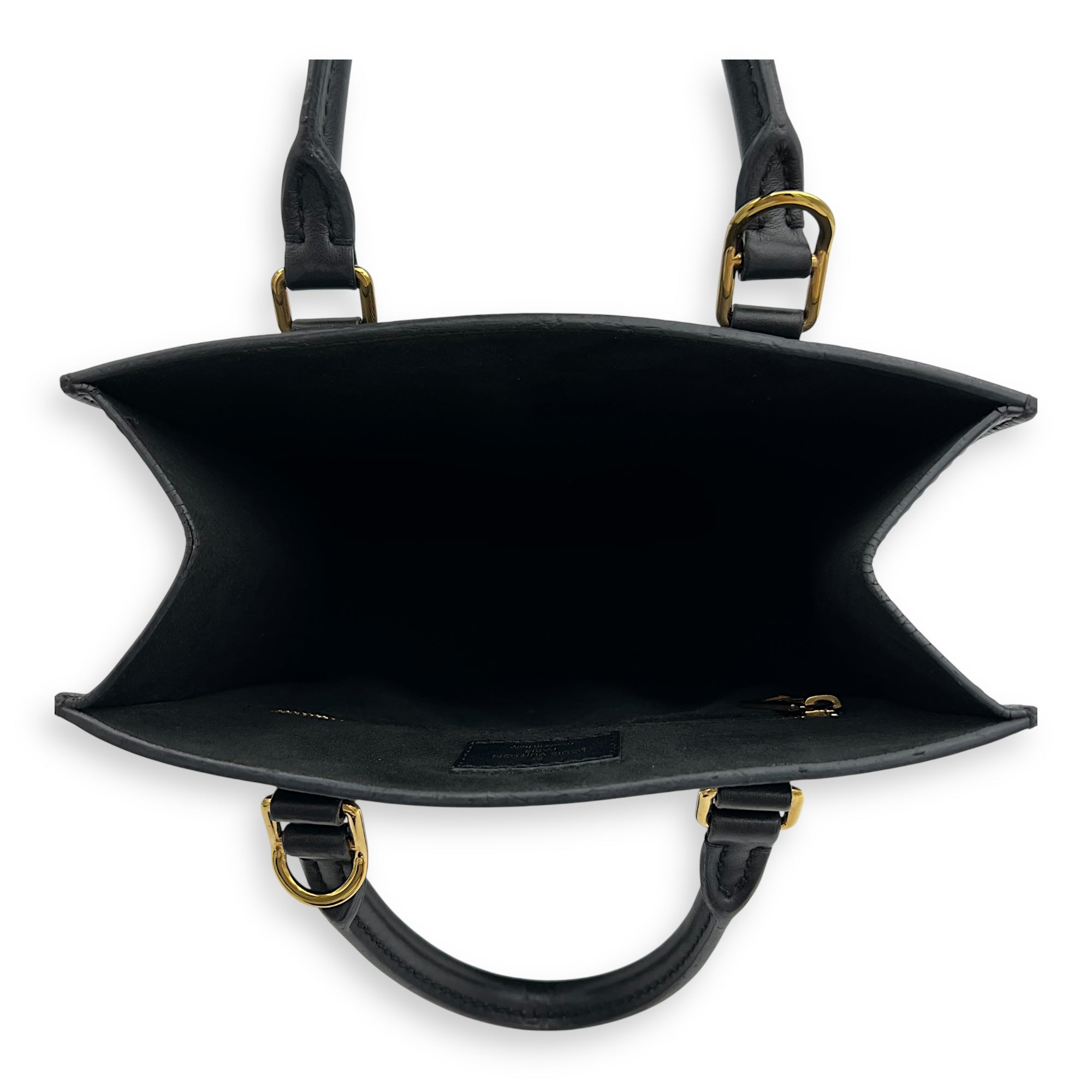 Louis Vuitton Sac Plat Top Handle Bag Black in Epi Leather, Gold hardware_6