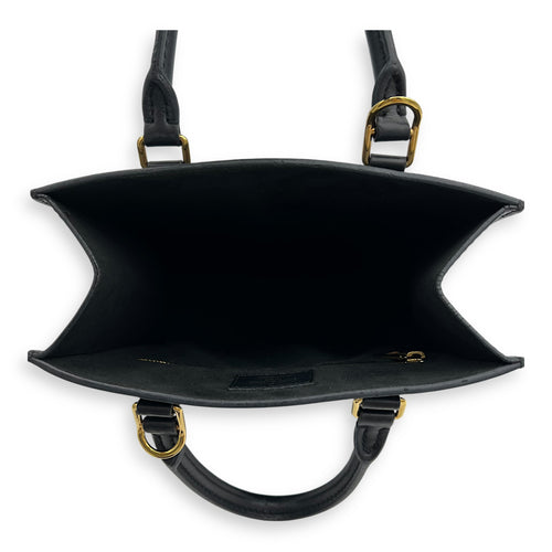 Louis Vuitton Sac Plat Top Handle Bag Black in Epi Leather, Gold hardware_6
