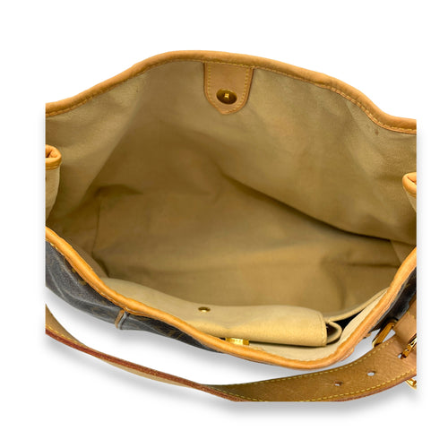 Galleria Shoulder Bag Brown in Monogram Coated Canvas, Gold hardware