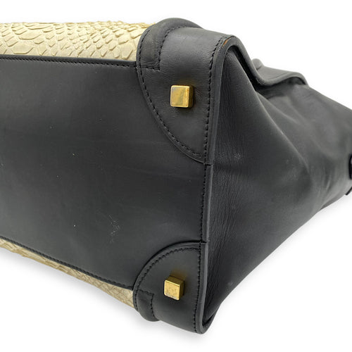 Luggage Mini Top handle bag in Python leather, Gold Hardware