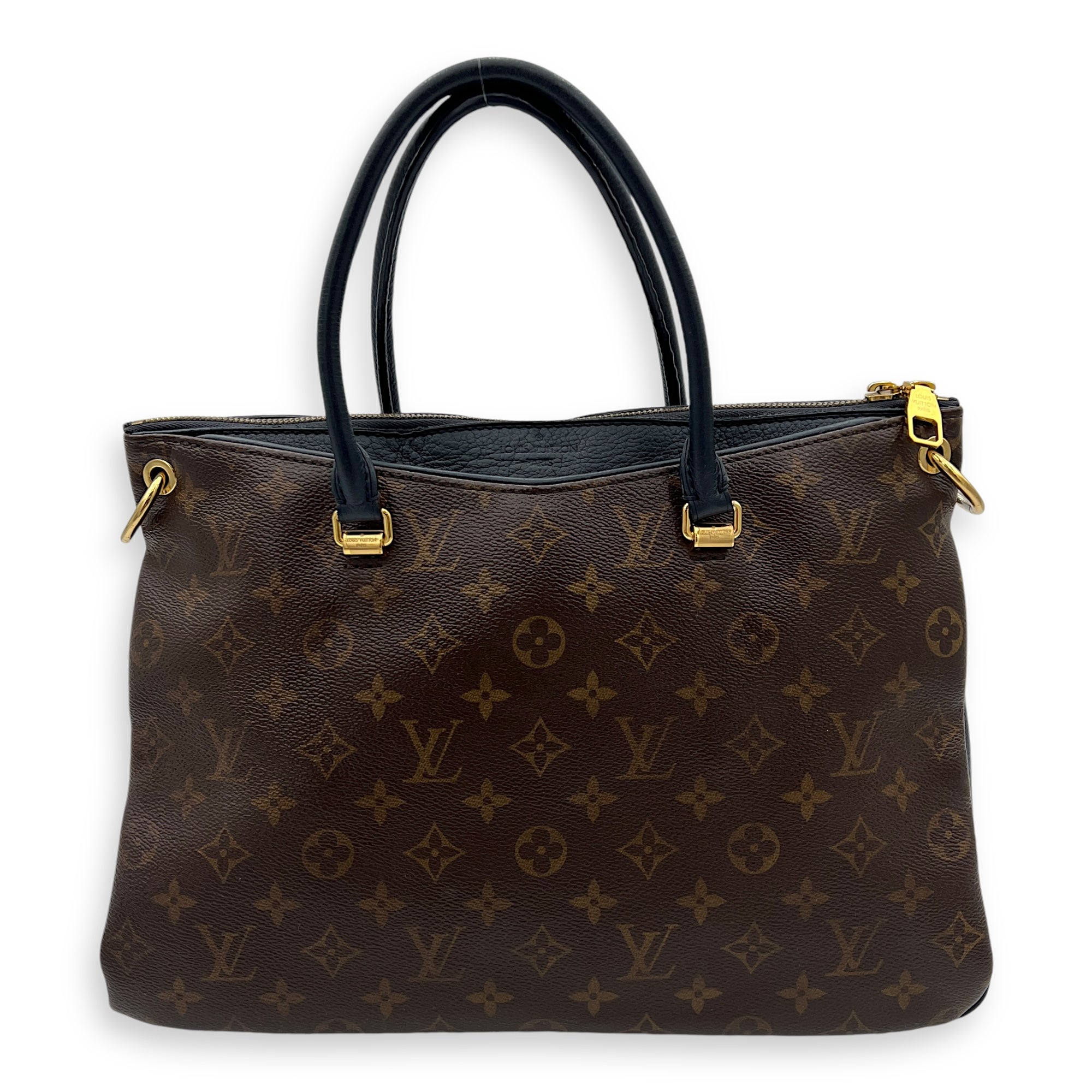 Pallas Top Handle Bag Brown in Monogram Coated Canvas, Gold hardware