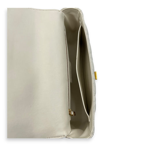 Christian Dior Caro Medium White Crossbody Bag in Calfskin, Gold hardware_6