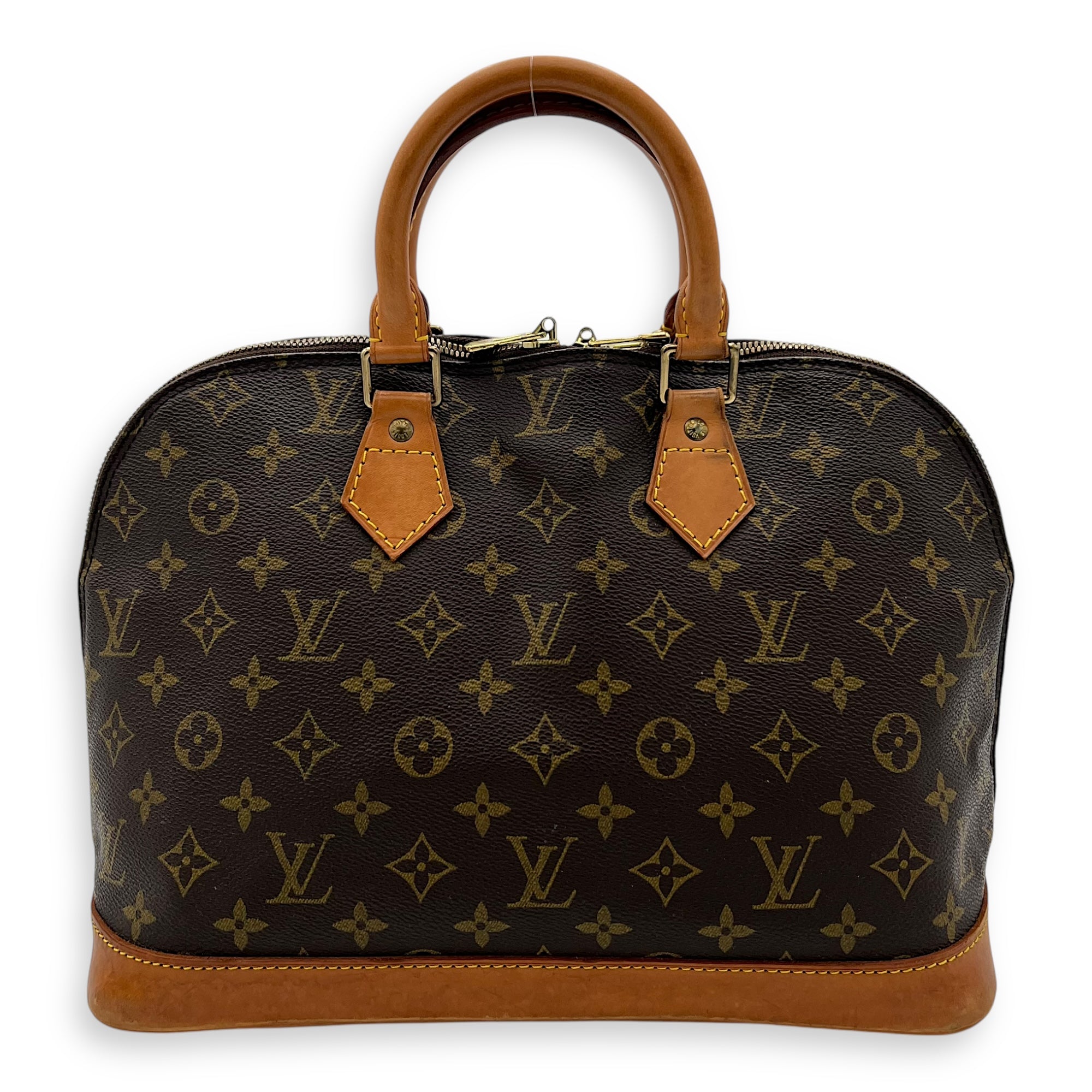Louis Vuitton Alma Top Handle Bag PM Brown in Monogram Coated Canvas, Gold hardware_1