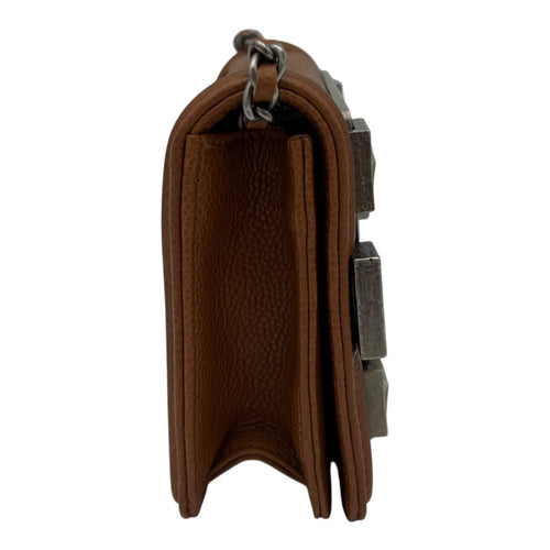 Chanel Dallas Boy Brick Crossbody Bag Brown in Caviar Leather, Ruthenium hardware_4