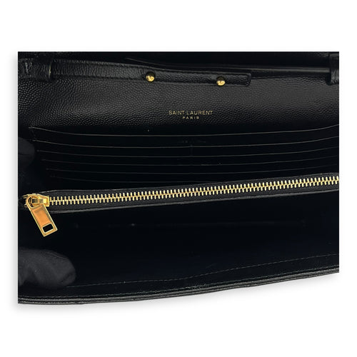 Saint Laurent Woc Crossbody Bag Medium Black in Calfskin, Gold hardware_6