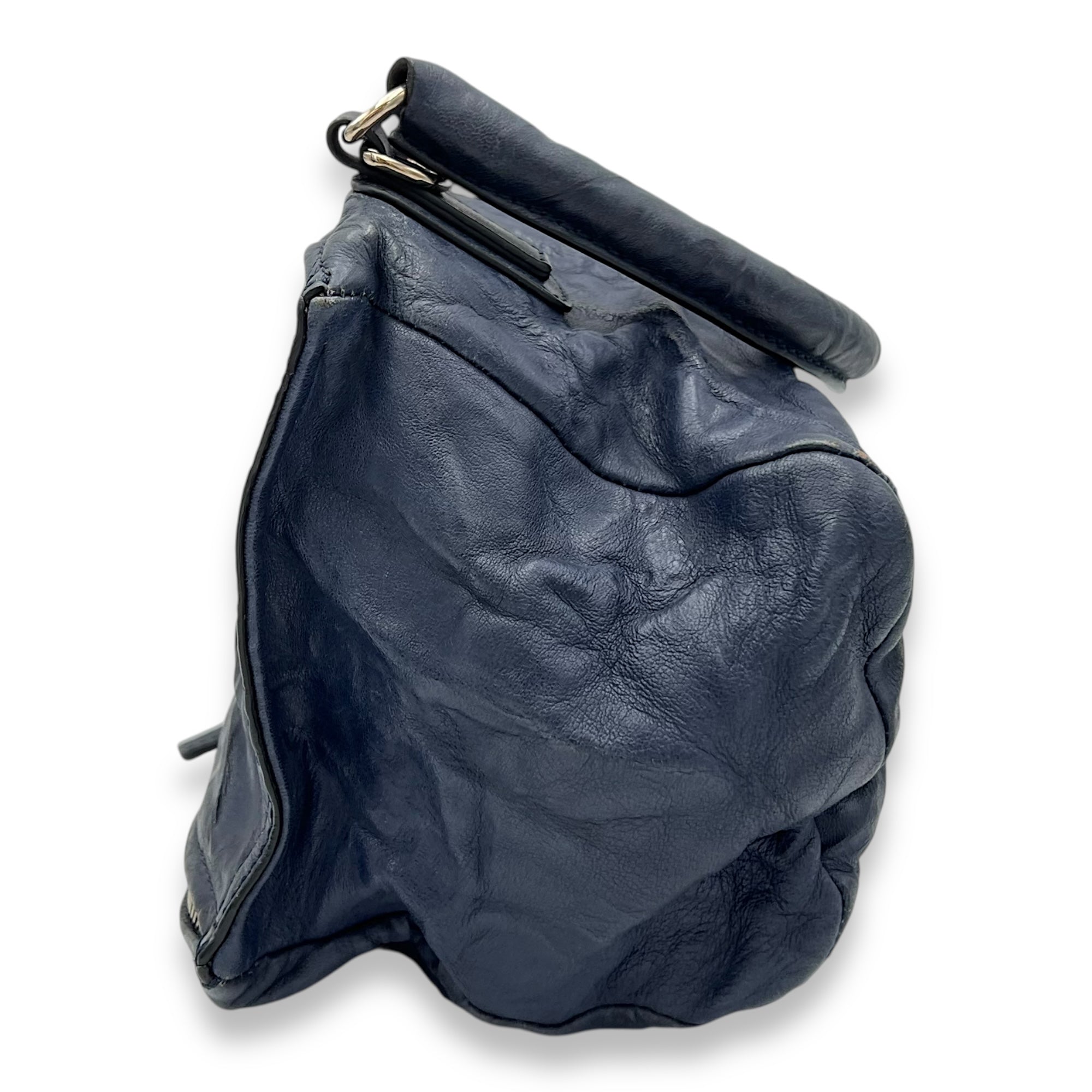 Givenchy Pandora Crossbody Bag Blue in Goat Leather, Silver hardware_4