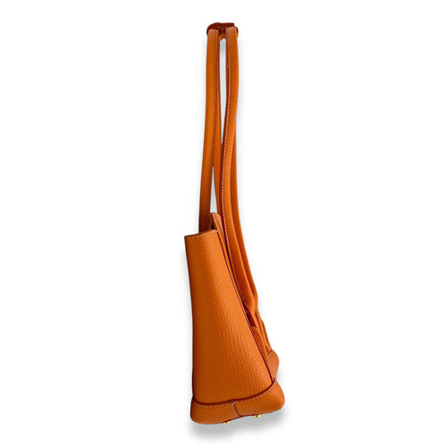 Bottega Veneta Arco Top Handle Bag Orange in Calfskin, Gold hardware_3