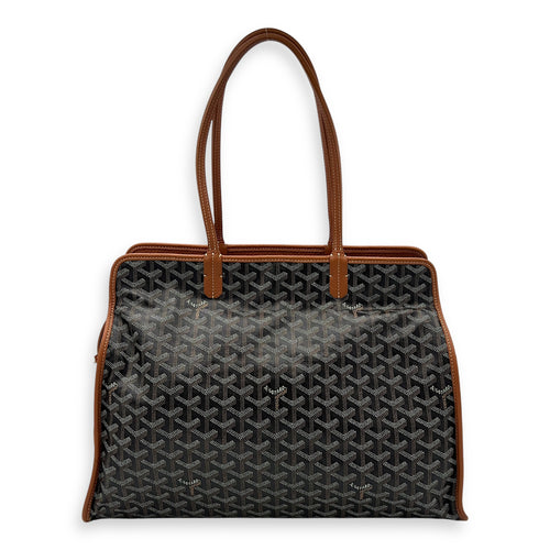 Goyard Hardy PM Brown Shoulder Bag in Coated Canvas, Silver hardware_1