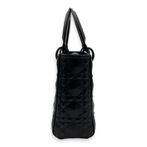 Christian Dior Lady Dior Medium Black Top Handle Bag in Calfskin, Ultramatte hardware_3