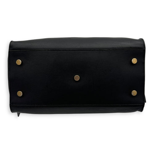 Saint Laurent Downtown Top Handle Bag Black in Calfskin, Gold hardware_5