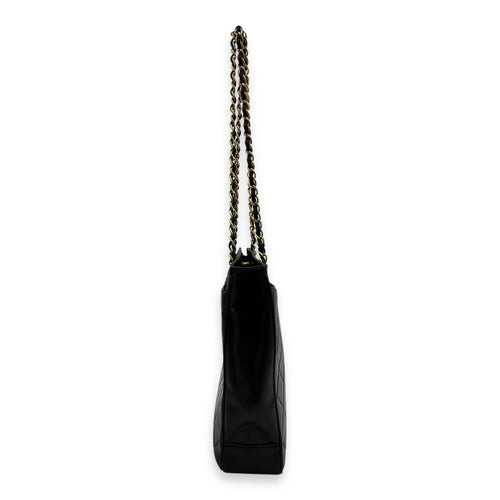 Chanel Vintage Big CC Tote Bag Black in Lambskin, Gold hardware_3