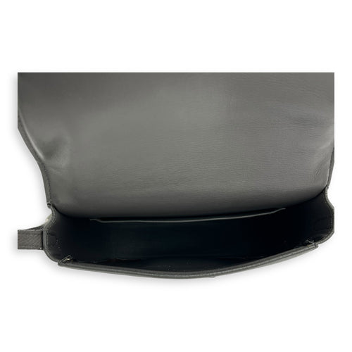 Celine Trotteur Crossbody Bag Grey in Calfskin, Gold hardware_6