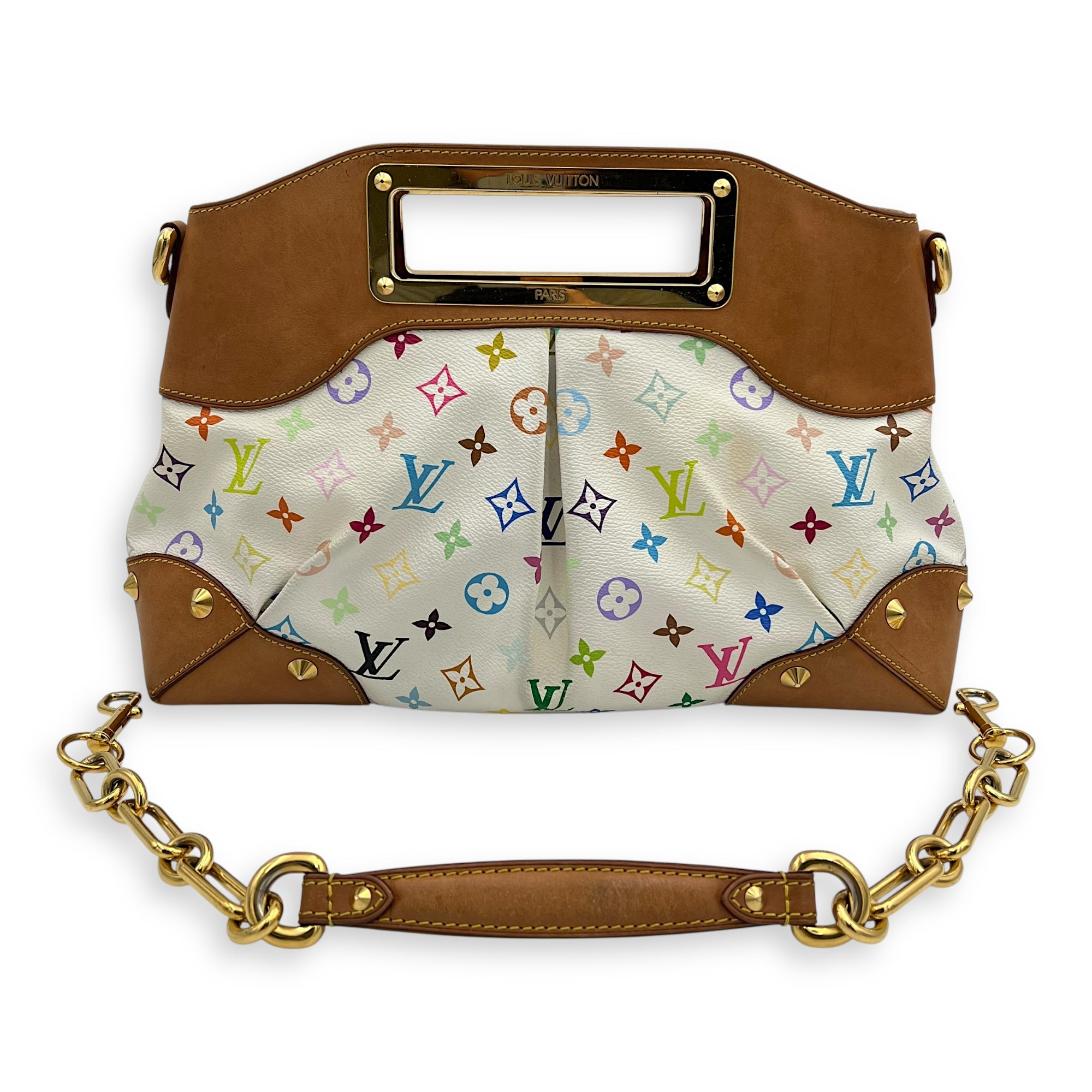 Louis Vuitton Judy x Murakami MM Multi-colour Top Handle Bag in Monogram Coated Canvas, Gold hardware_14
