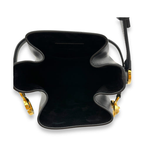 C'est Medium Black Bucket Bag in Calfskin, Gold hardware