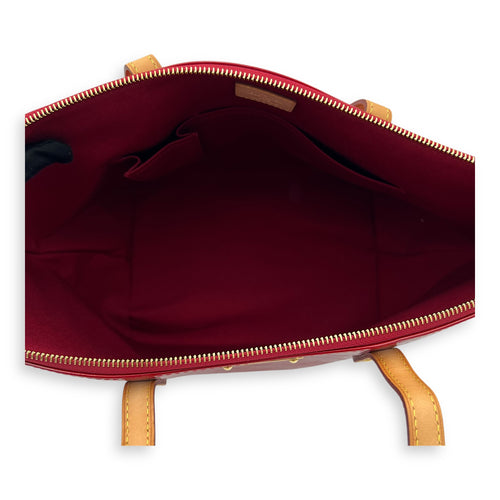 Louis Vuitton Bellevue Top Handle Bag Red in Patent Leather, Gold hardware_6