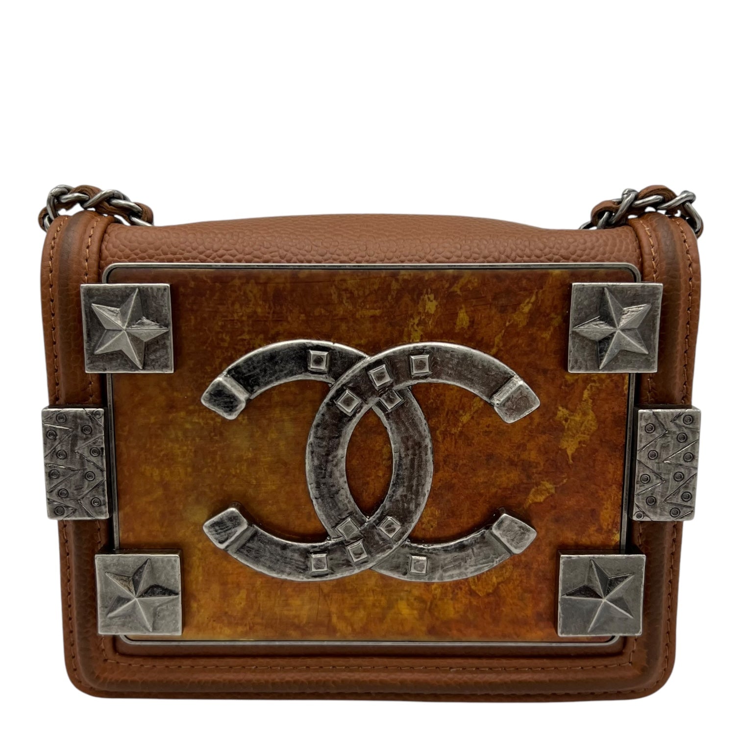 Chanel Dallas Boy Brick Crossbody Bag Brown in Caviar Leather, Ruthenium hardware_1