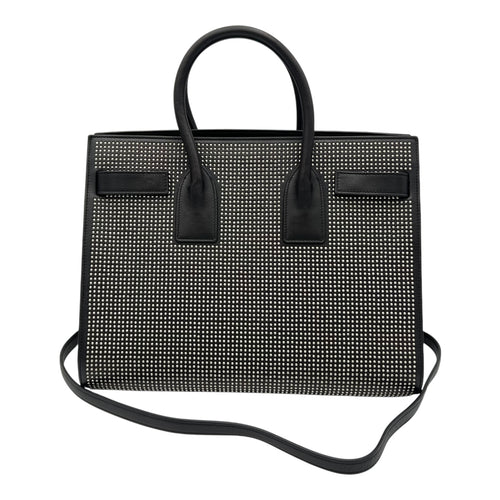 Saint Laurent Sac de Jour Top Handle Bag Black in Calfskin, Silver hardware_8