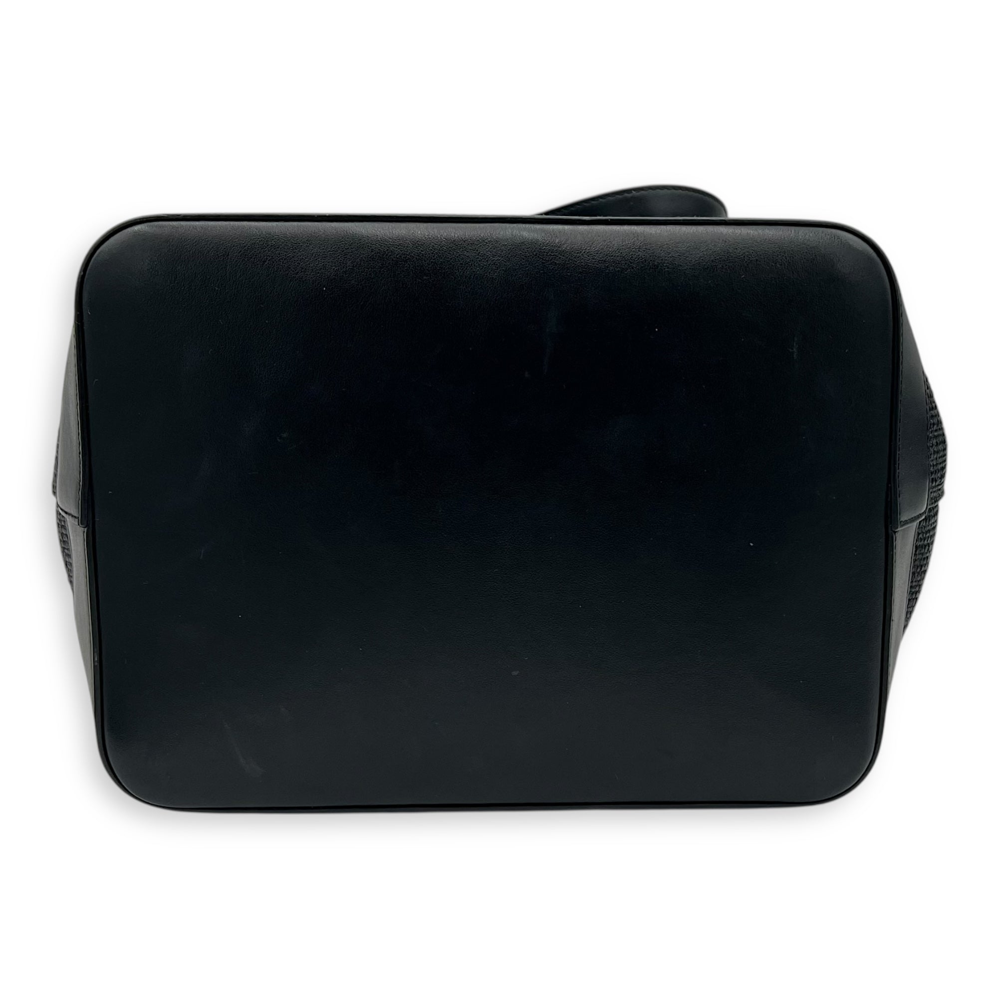Saint Laurent Teddy Tote Bag Black in Raffia, Silver hardware_1