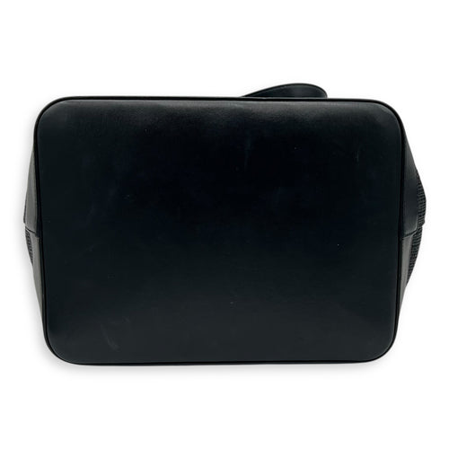 Saint Laurent Teddy Tote Bag Black in Raffia, Silver hardware_1