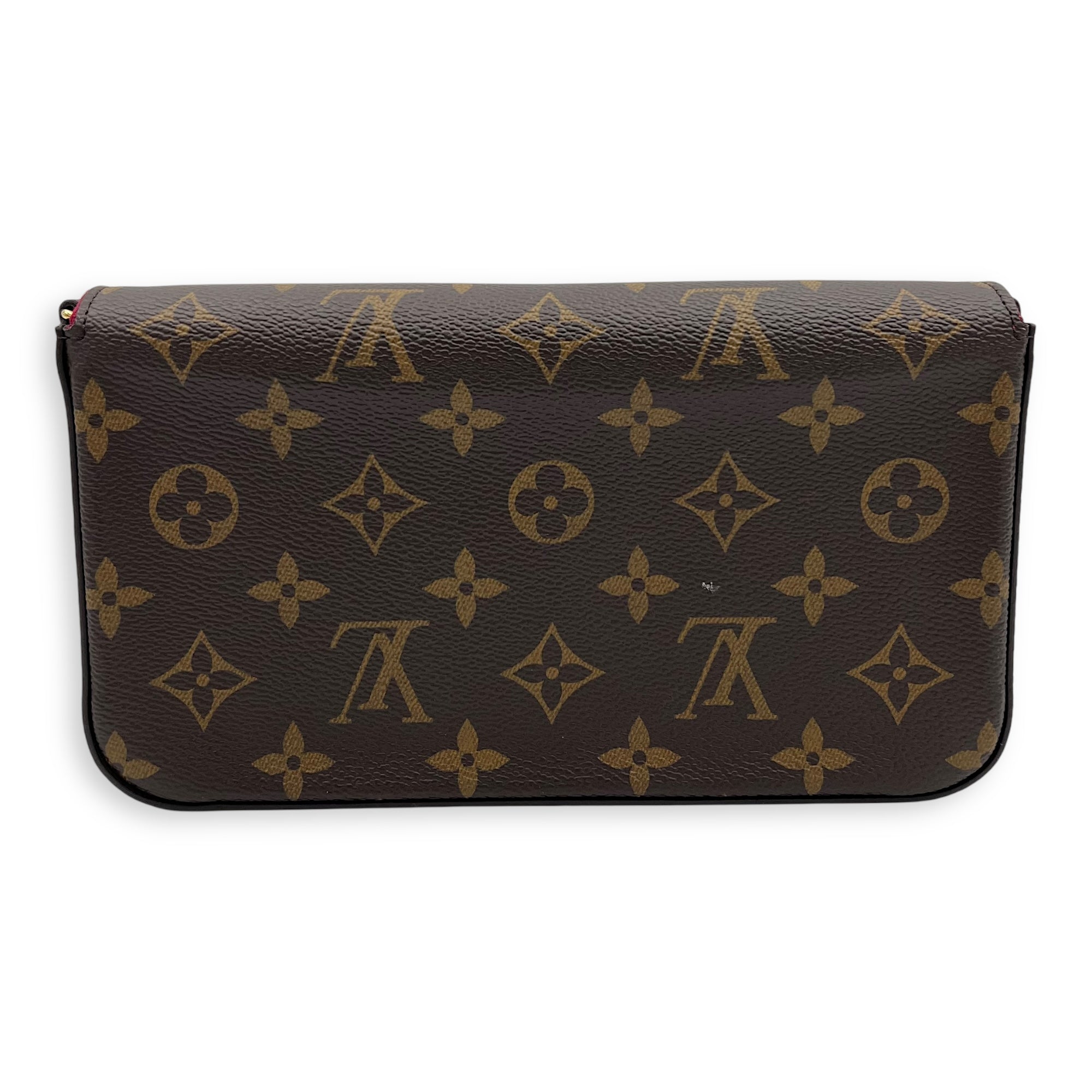 Louis Vuitton Felicie Wallet On Chain Brown in Monogram Coated Canvas, Gold hardware_2
