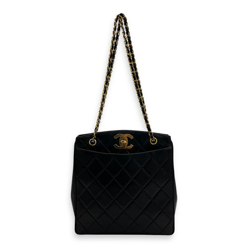 Chanel Vintage Big CC Tote Bag Black in Lambskin, Gold hardware_1