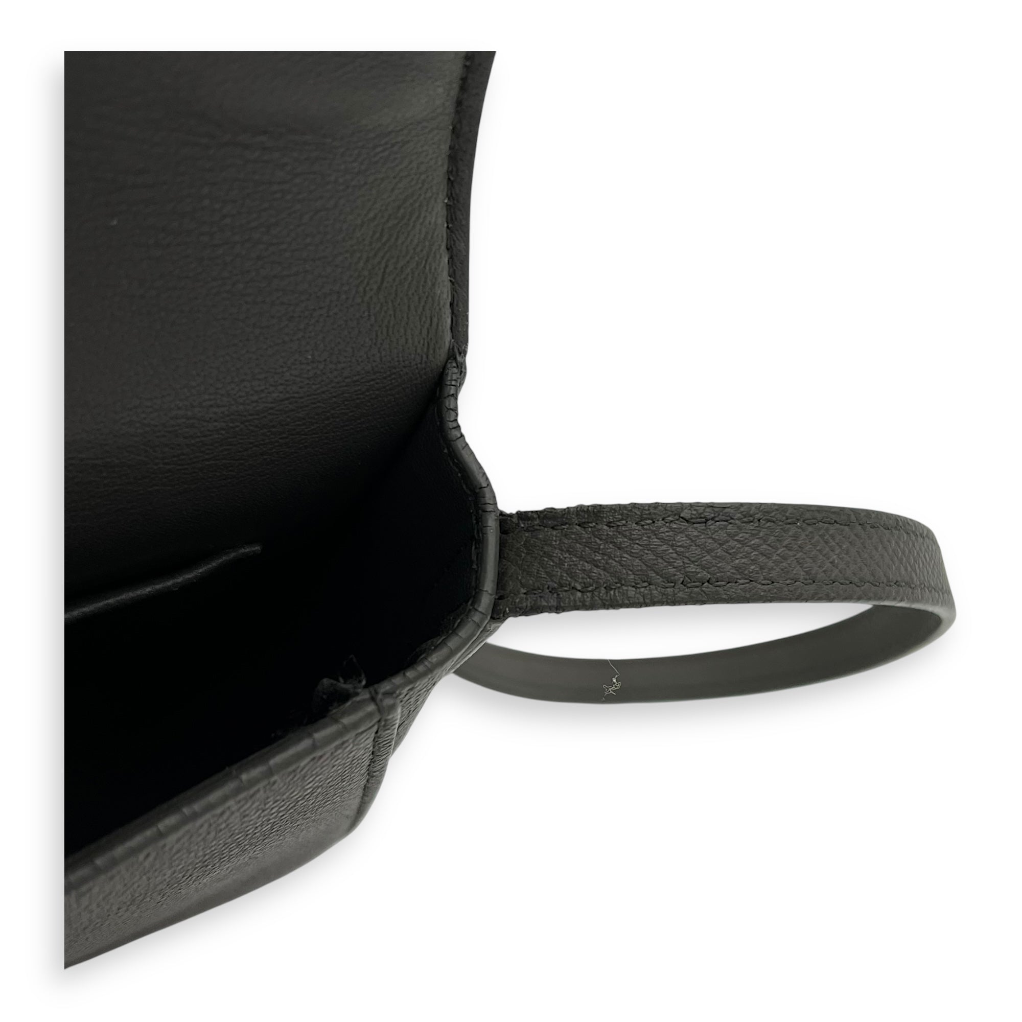 Celine Trotteur Crossbody Bag Grey in Calfskin, Gold hardware_12