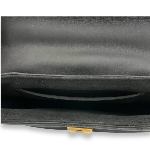 New Wave Crossbody Bag Black in Calfskin, Gold hardware