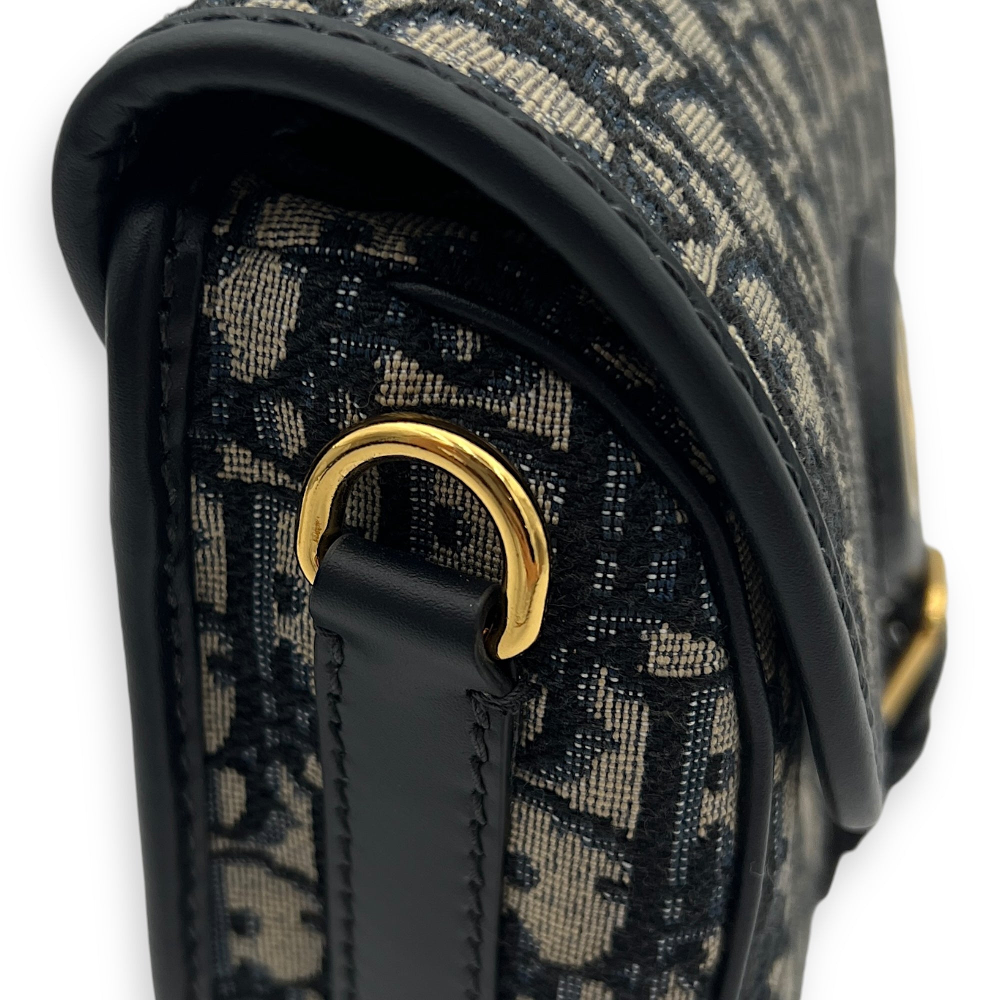 Bobby Crossbody Bag Blue in Jacquard, Gold hardware