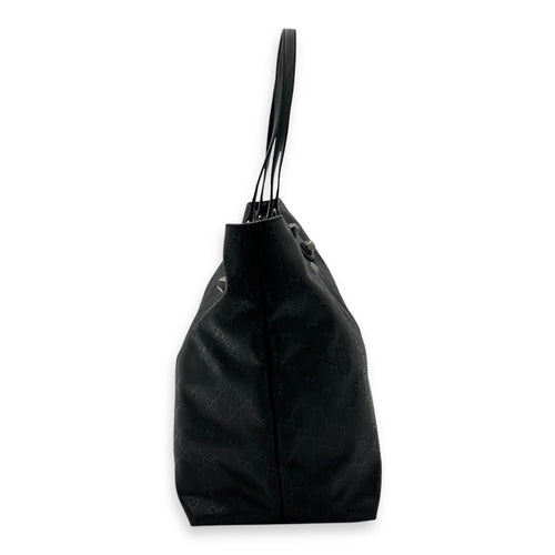 Gucci GG Tote Bag Black in Coated Canvas, Gunmetal hardware_3