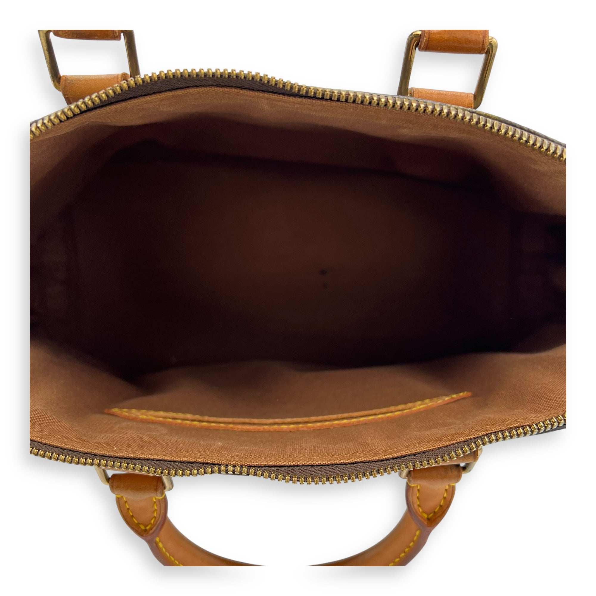 Louis Vuitton Alma Top Handle Bag PM Brown in Monogram Coated Canvas, Gold hardware_6