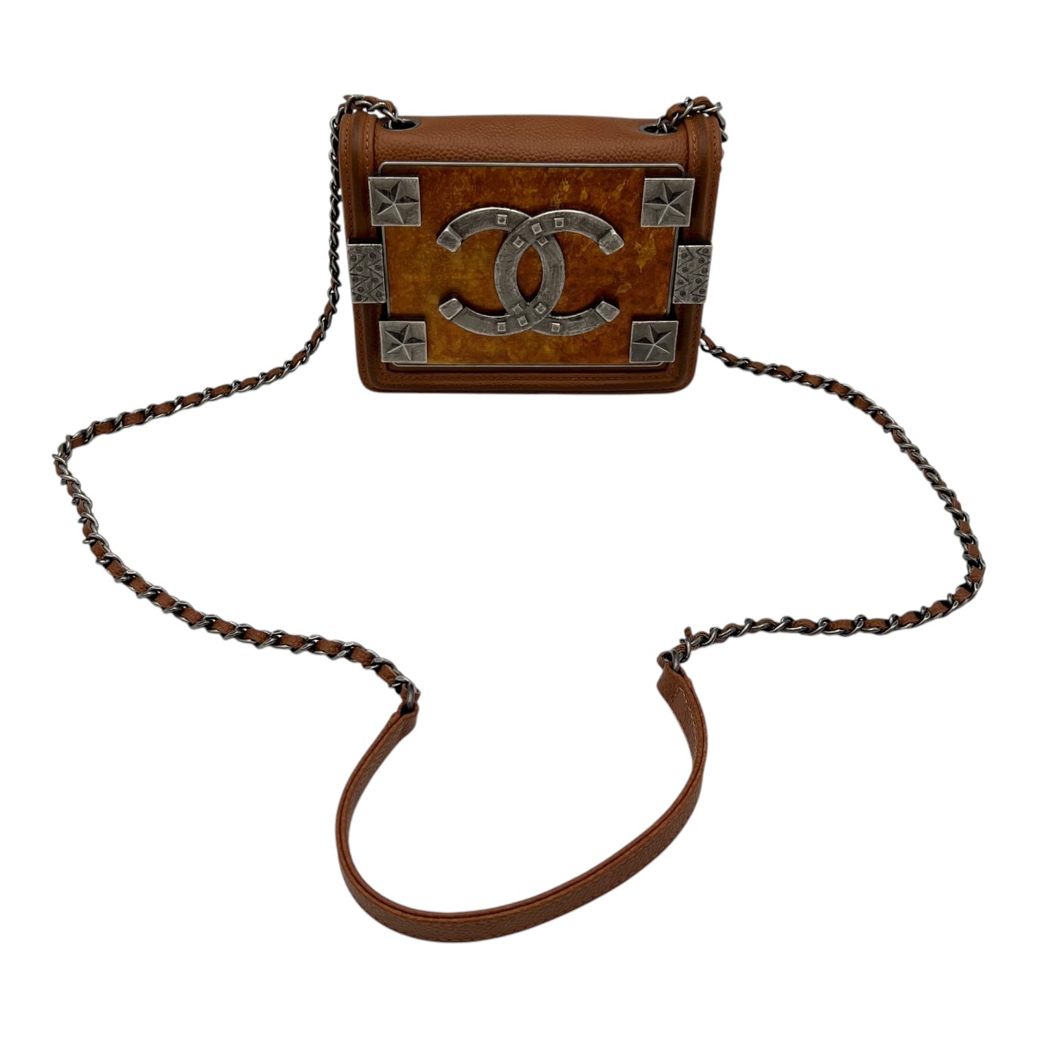 Chanel Dallas Boy Brick Crossbody Bag Brown in Caviar Leather, Ruthenium hardware_11