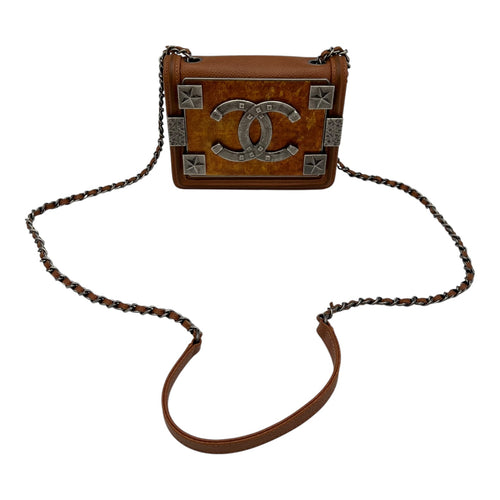Chanel Dallas Boy Brick Crossbody Bag Brown in Caviar Leather, Ruthenium hardware_11