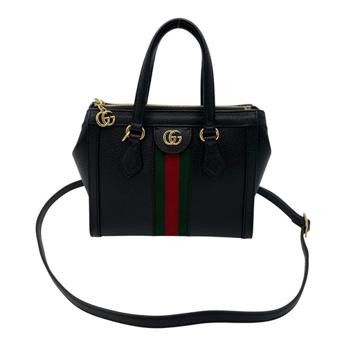 Gucci Ophidia Top Handle Bag Black in Calfskin, Gold hardware_12