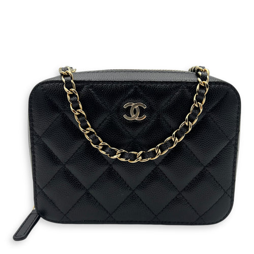 Chanel Vanity Crossbody Bag Black in Caviar Leather, Gold hardware_1