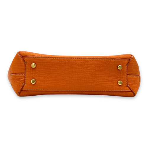 Bottega Veneta Arco Top Handle Bag Orange in Calfskin, Gold hardware_5
