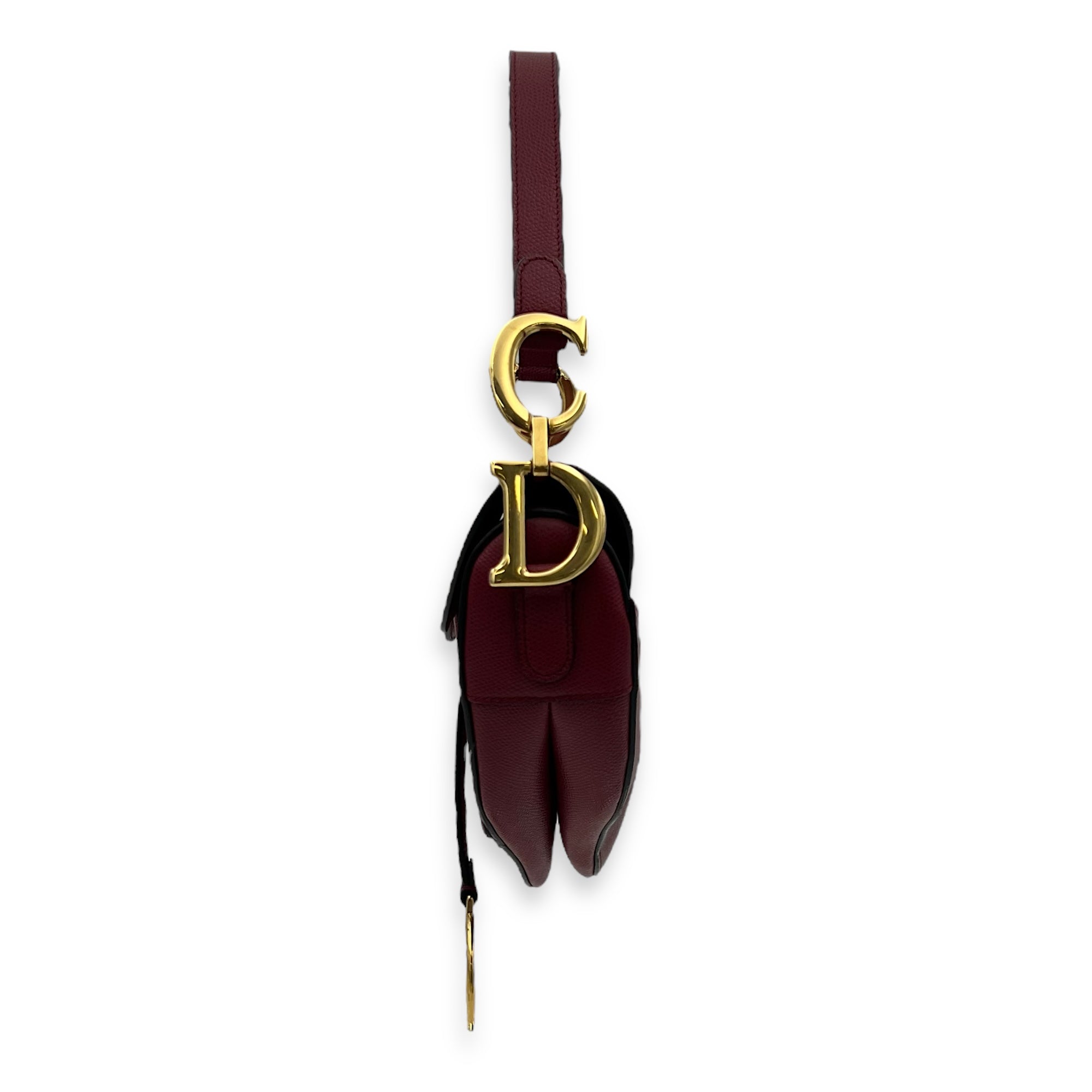 Christian Dior Saddle Medium Red Shoulder Bag in Calfskin, Gold hardware_4