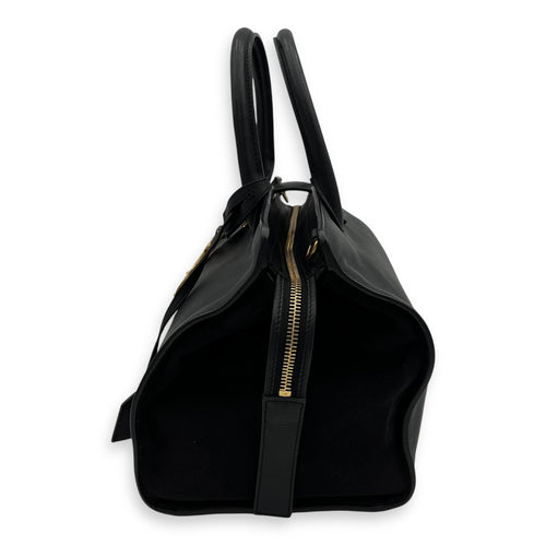 Saint Laurent Downtown Top Handle Bag Black in Calfskin, Gold hardware_4