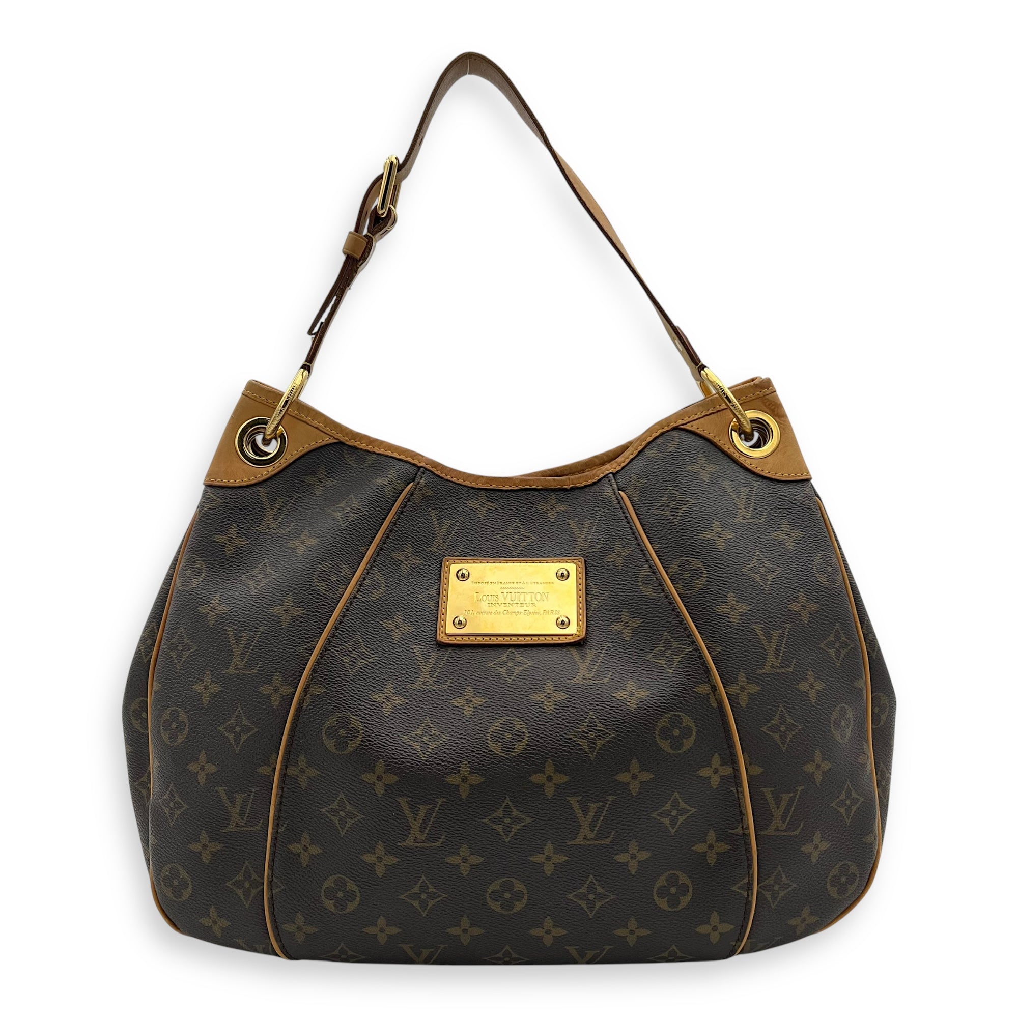 Louis Vuitton Galleria Top Handle Bag MM Brown in Monogram Coated Canvas, Gold hardware_1