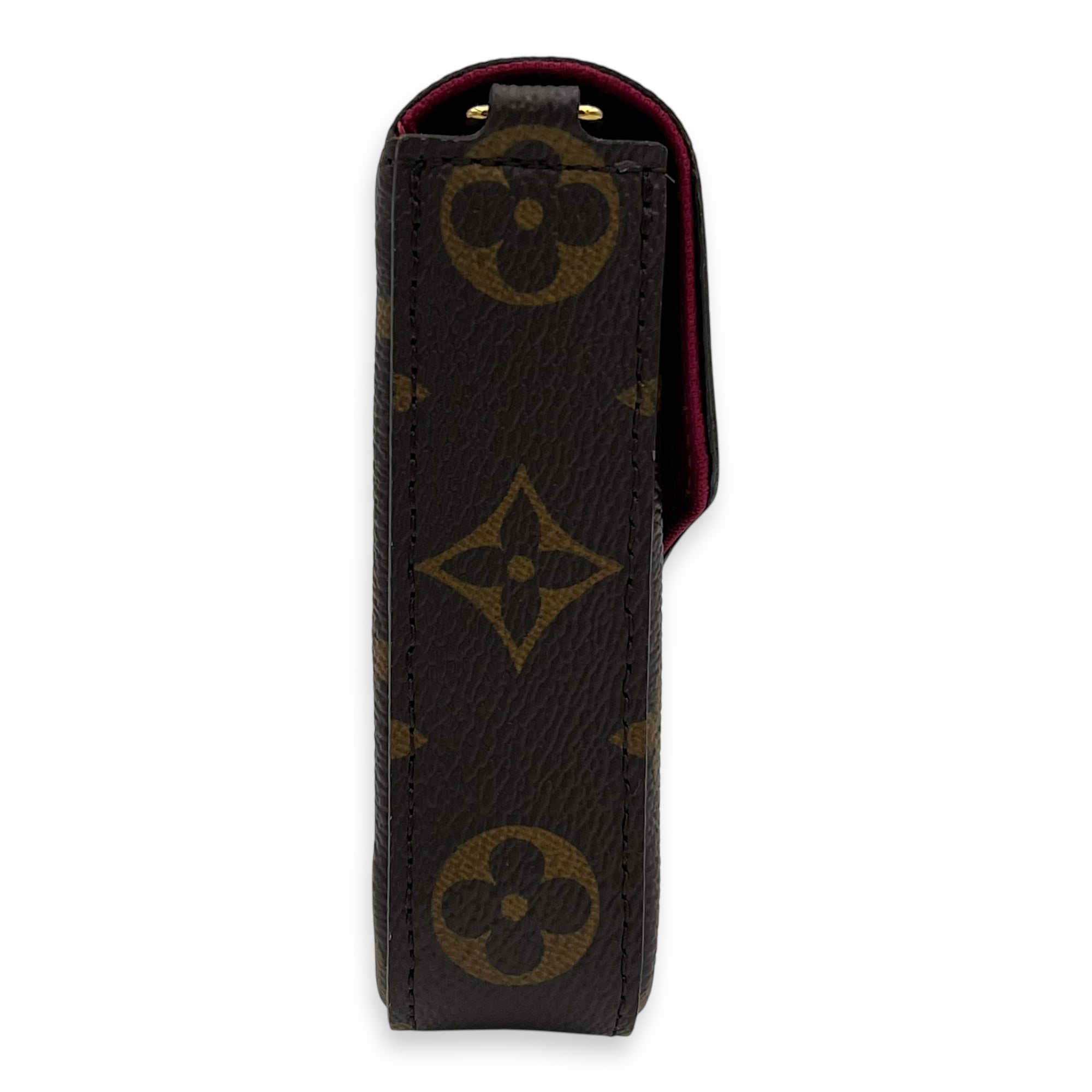 Louis Vuitton Felicie Wallet On Chain Brown in Monogram Coated Canvas, Gold hardware_3