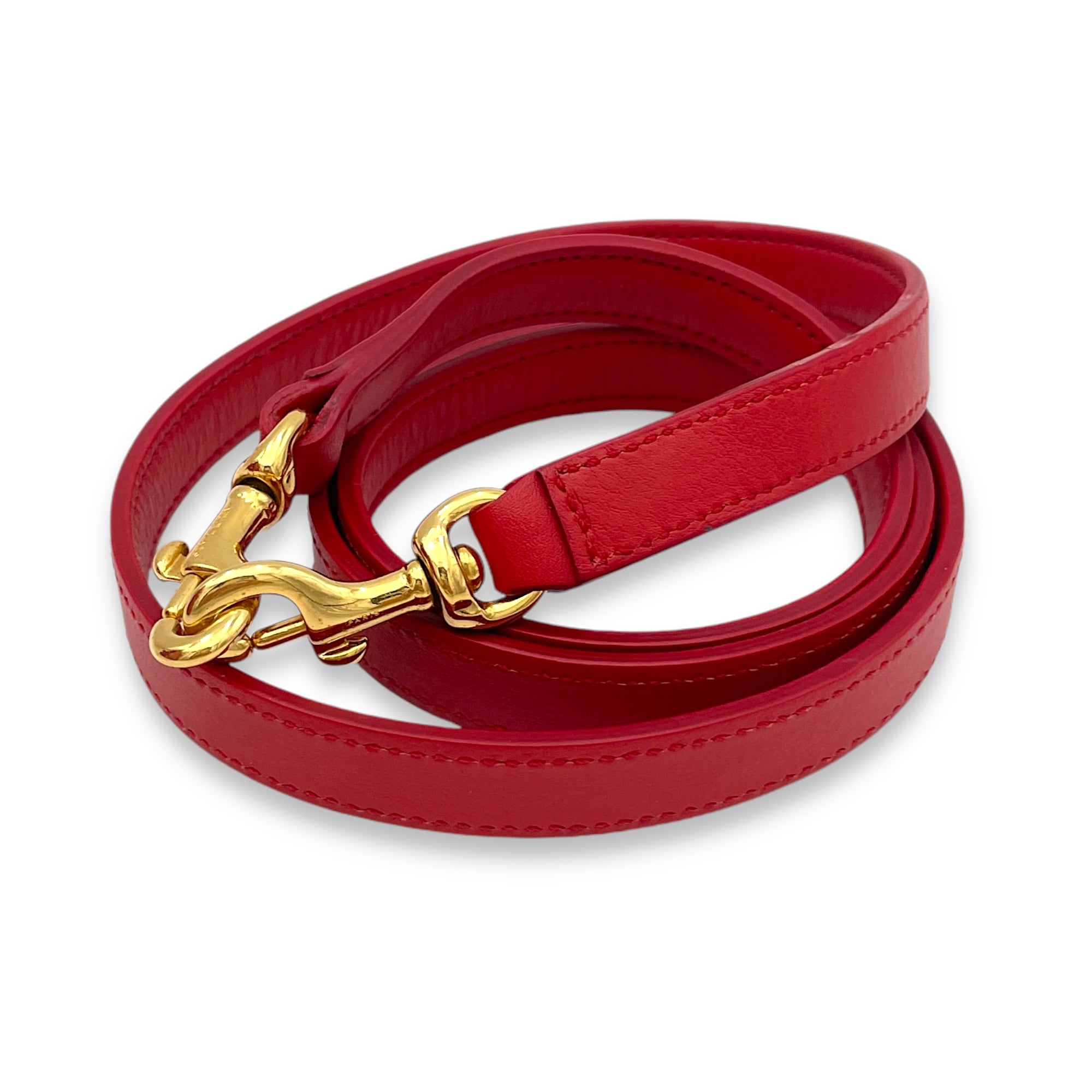 Sac de Jour Medium Red Top Handle Bag in Calfskin, Gold hardware