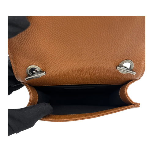 Chanel Dallas Boy Brick Crossbody Bag Brown in Caviar Leather, Ruthenium hardware_6